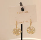 Vintage Mandala Crystal Drop Earrings