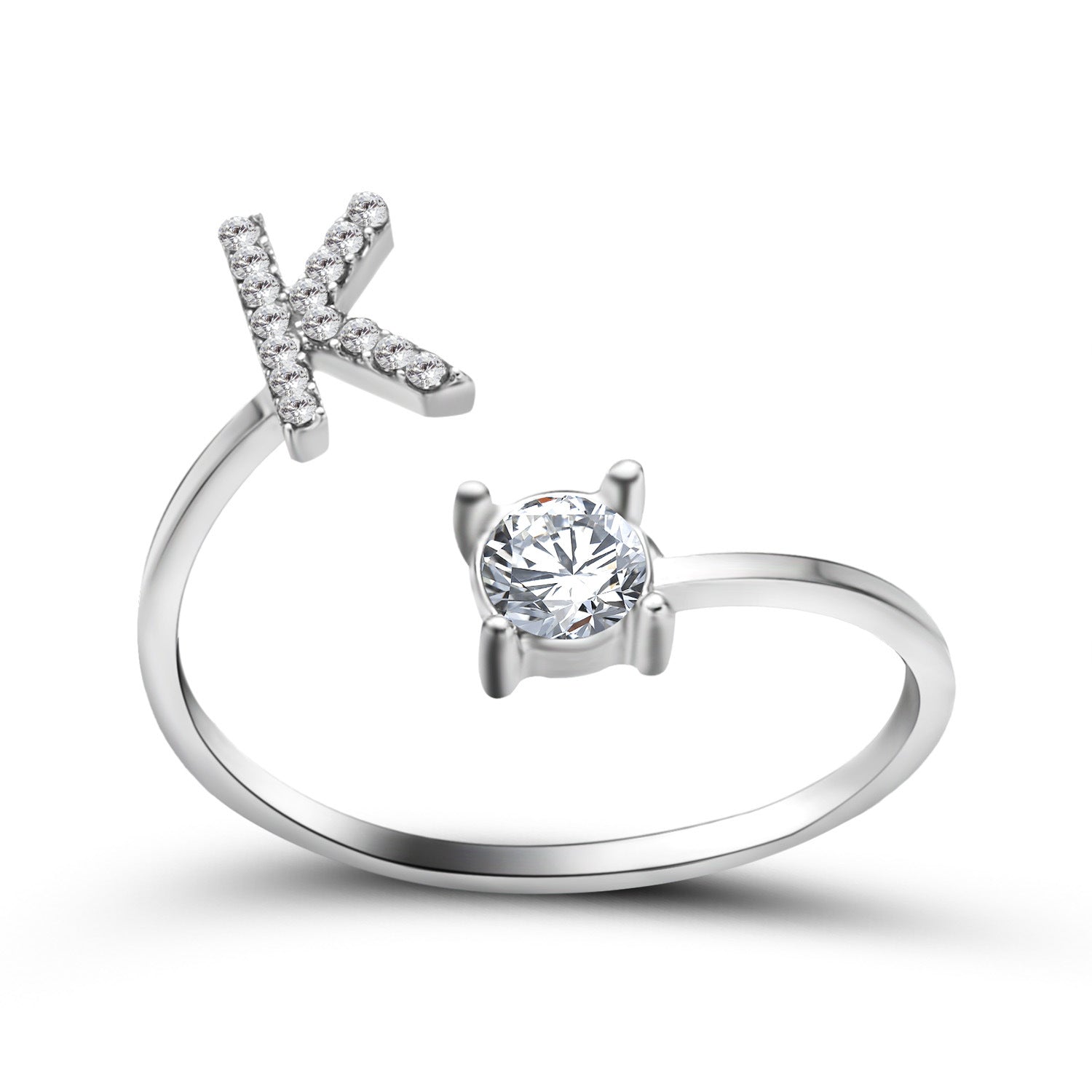 Personalized Diamond Initial Ring
