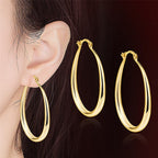 Classic Polished Hoop Earrings with Sleek Tapered Design