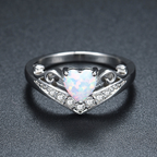 Mystic Heart Opal Filigree Silver Ring