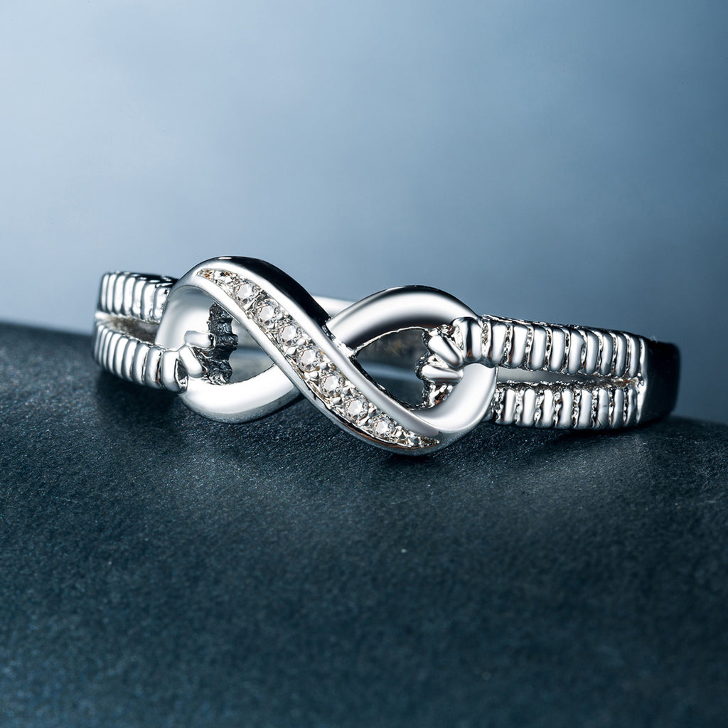 Infinity Knot Pavé Ring in Sterling Silver