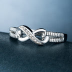 Infinity Knot Pavé Ring in Sterling Silver
