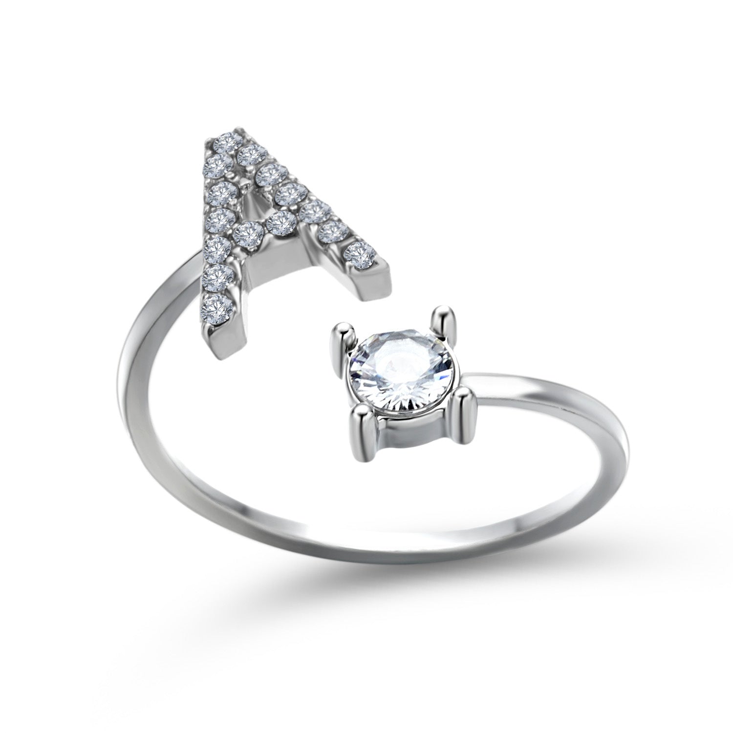 Personalized Diamond Initial Ring
