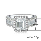 Emerald Cut Halo Engagement Ring with Baguette Accents