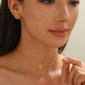 Minimal Floral Stud Earrings & Petite Pendant Necklace Set