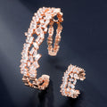Two-Piece Rose Gold Zircon Bracelet & Ring Set