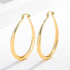 Classic Polished Hoop Earrings with Sleek Tapered Design