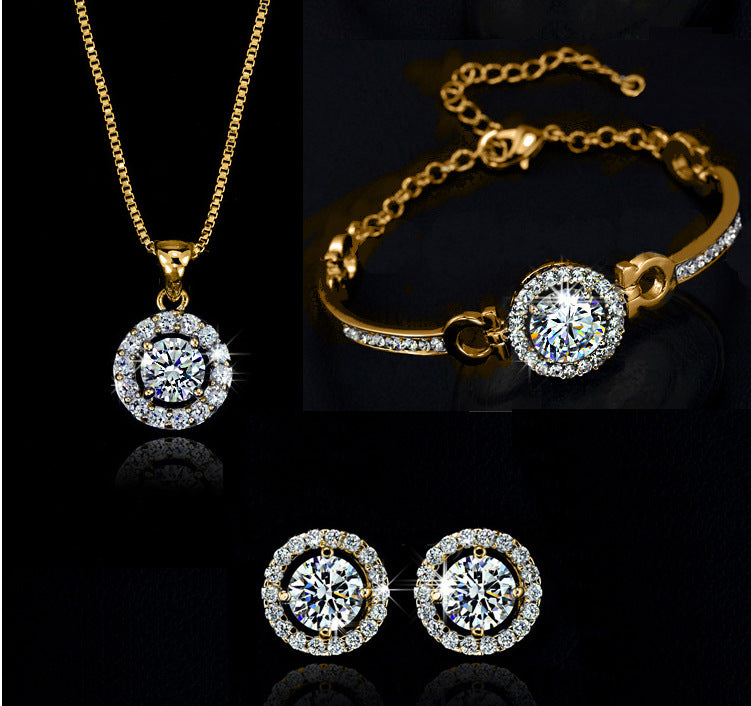 Crystal Halo Jewelry Set