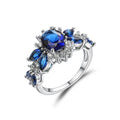 Emerald Aura Vintage Silver Statement Ring