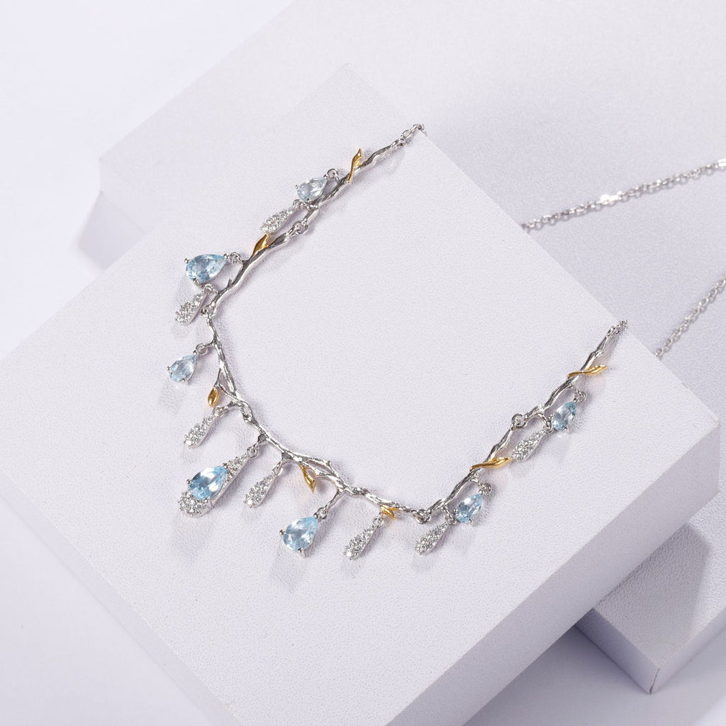 Teardrop Crystal Fringe Necklace