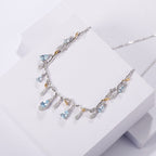 Teardrop Crystal Fringe Necklace