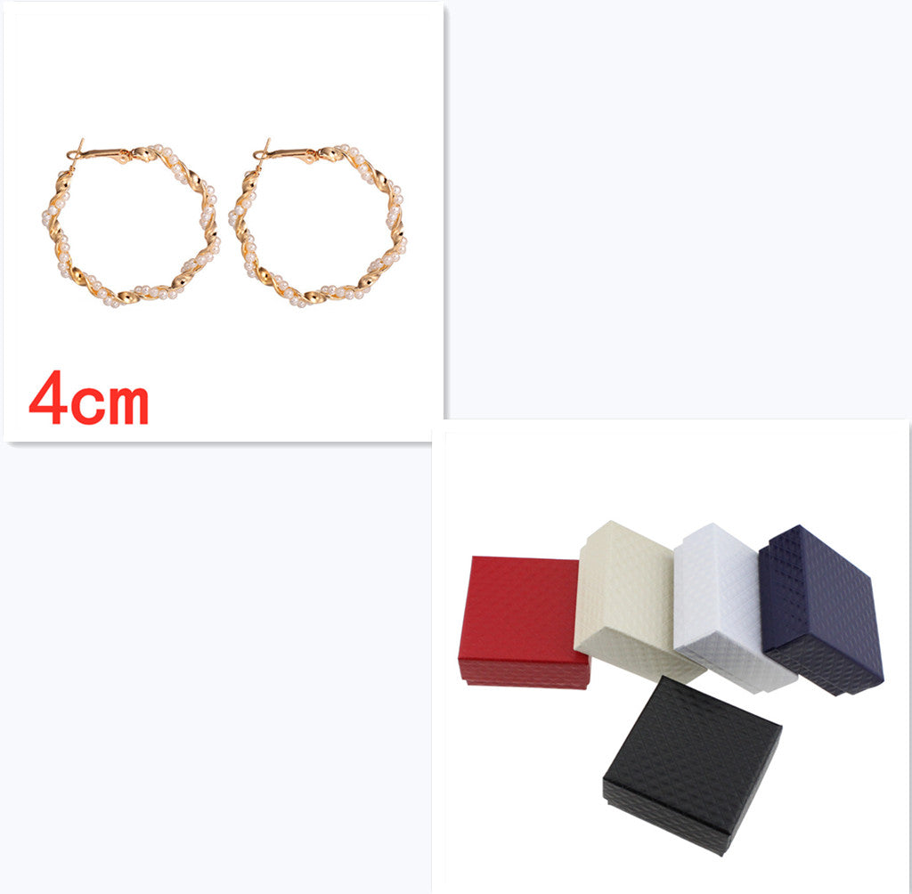 Vintage Pearl Wrapped Hoop Earrings