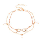 Elegant Double-Layer Infinity Pearl Anklet
