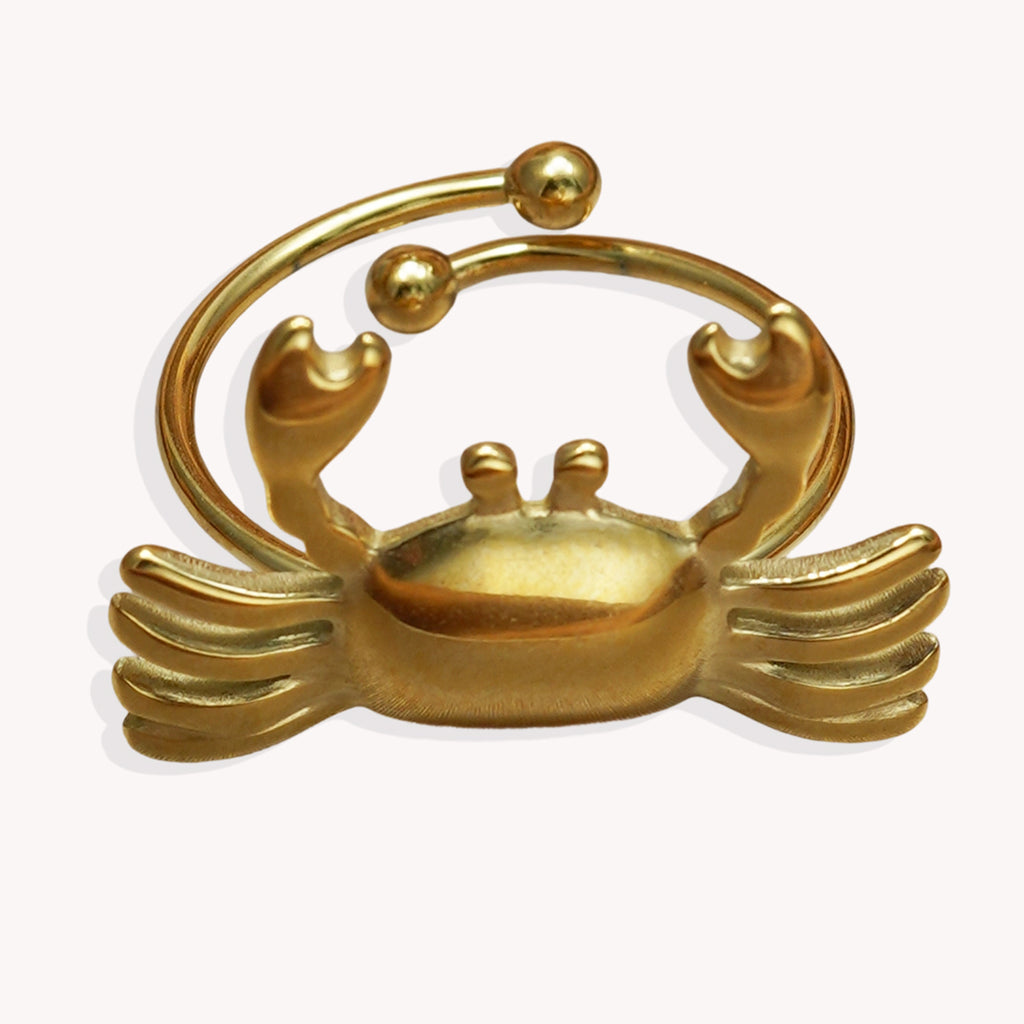 Sculptural Crab Statement Ring