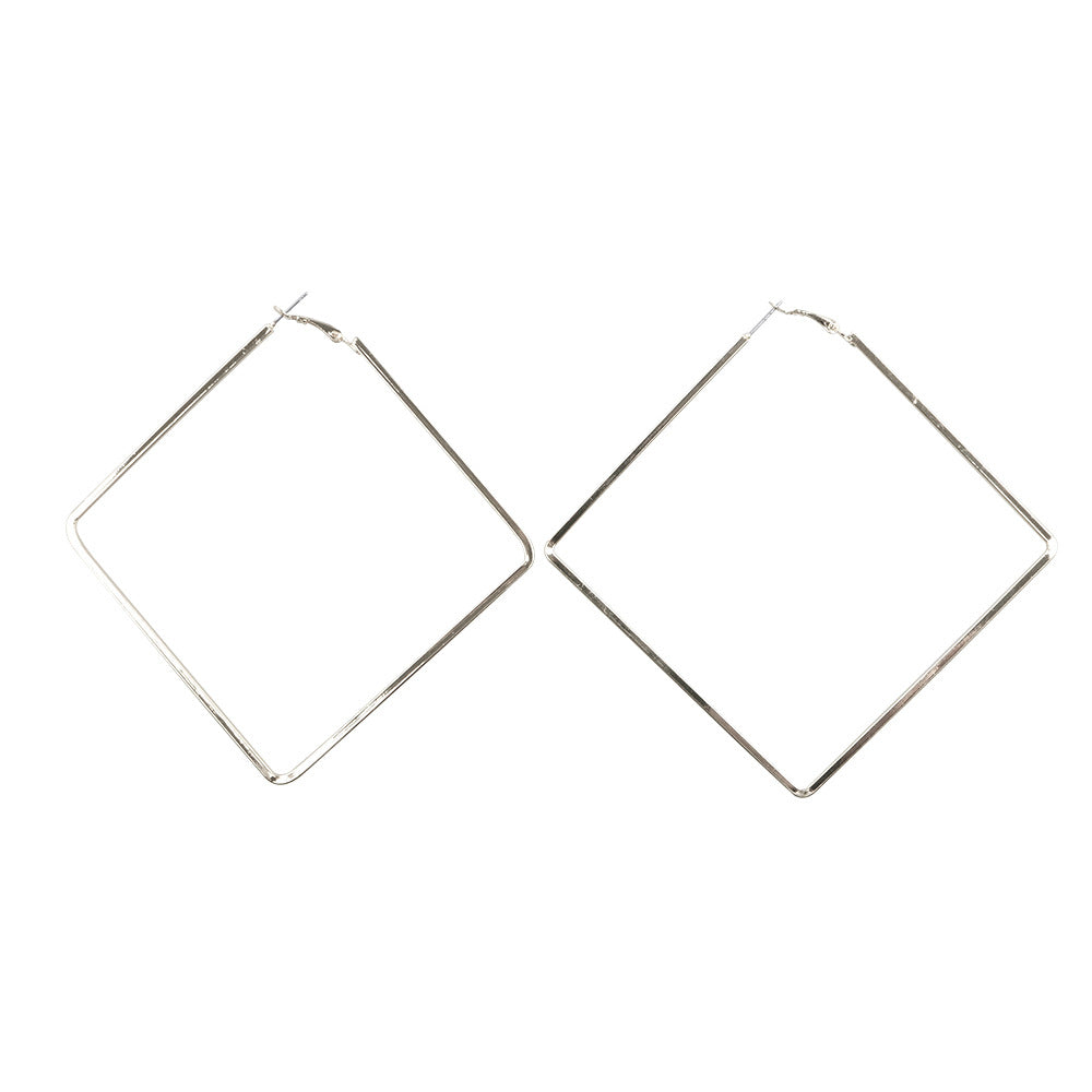 Bold Geometric Square Hoop Earrings – Modern Statement Style