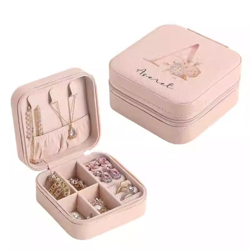 Personalized Jewelry Box – Custom Name & Floral Print Gift Case