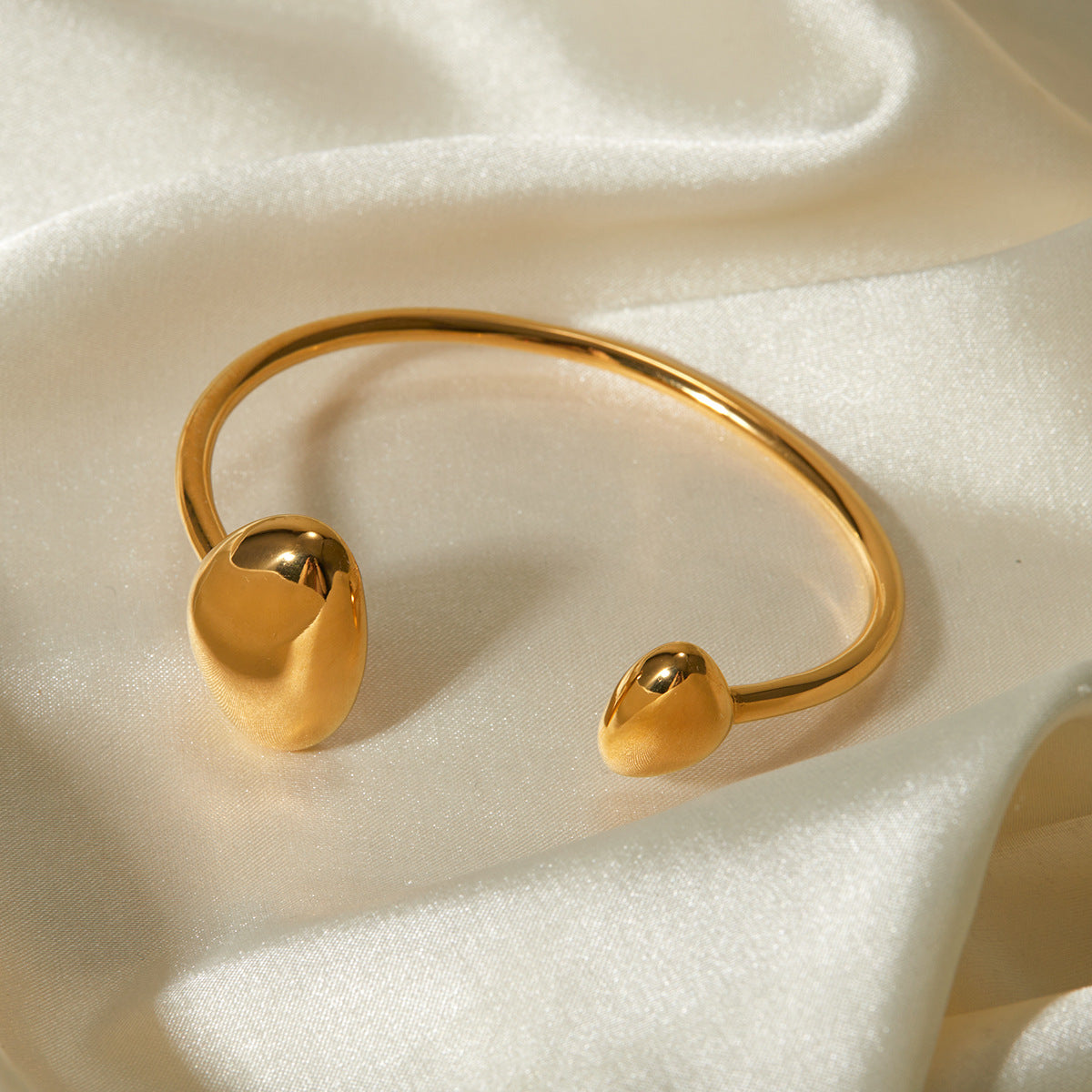 Organic Open Cuff Bracelet with Sculpted End Detail