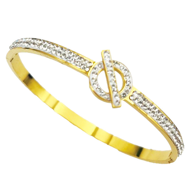 Multi-Band Crystal Detail Bracelet with Elegant Layered Design