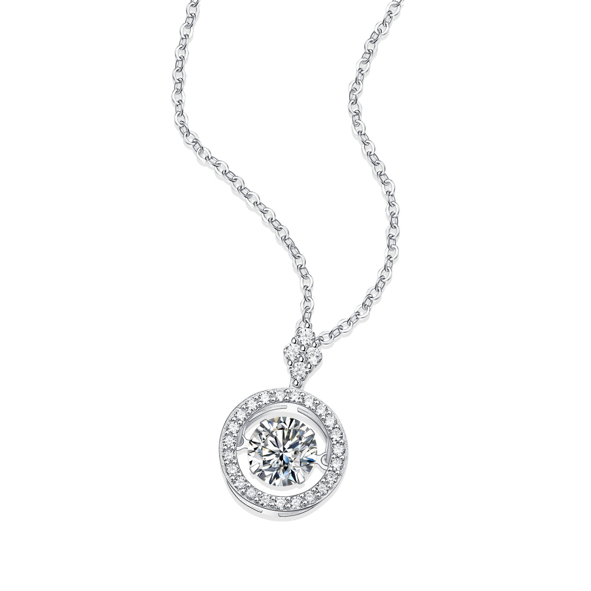 Halo Diamond Pendant Necklace