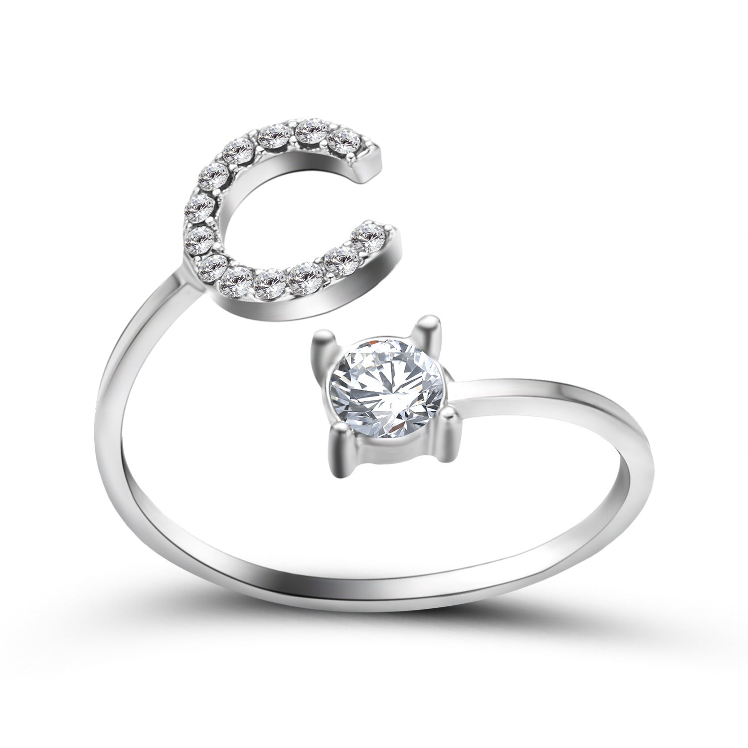 Personalized Diamond Initial Ring