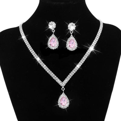 Crystal Teardrop Jewelry Set