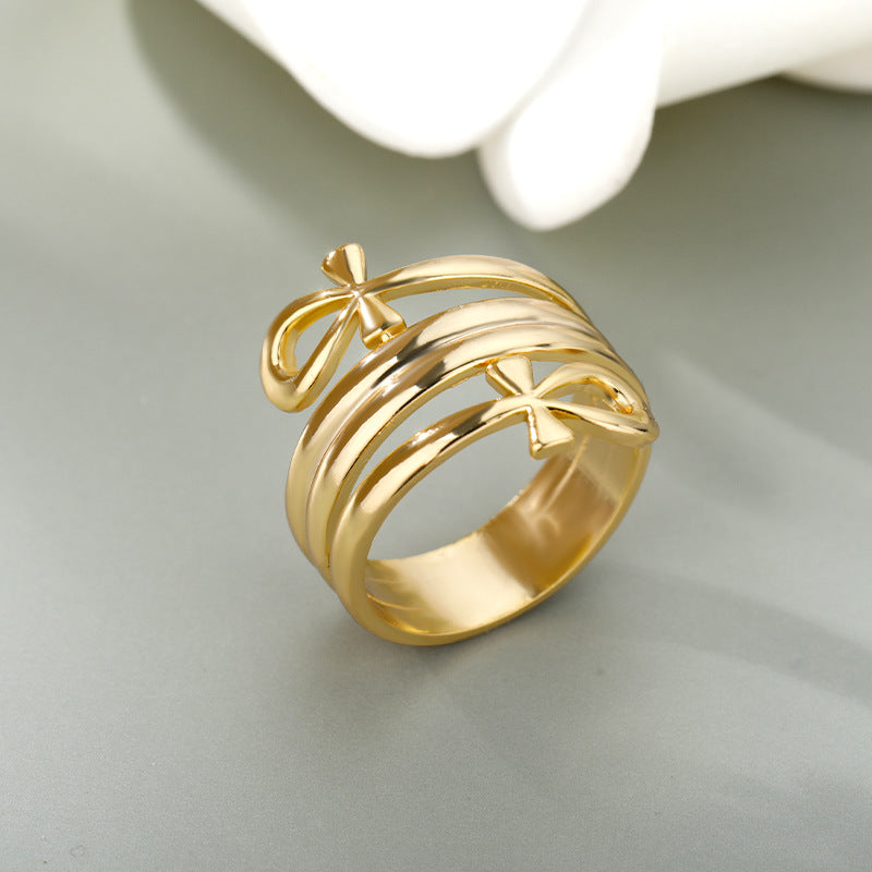 Regal Pharaoh Wrap Ring in Gold or Silver Finish
