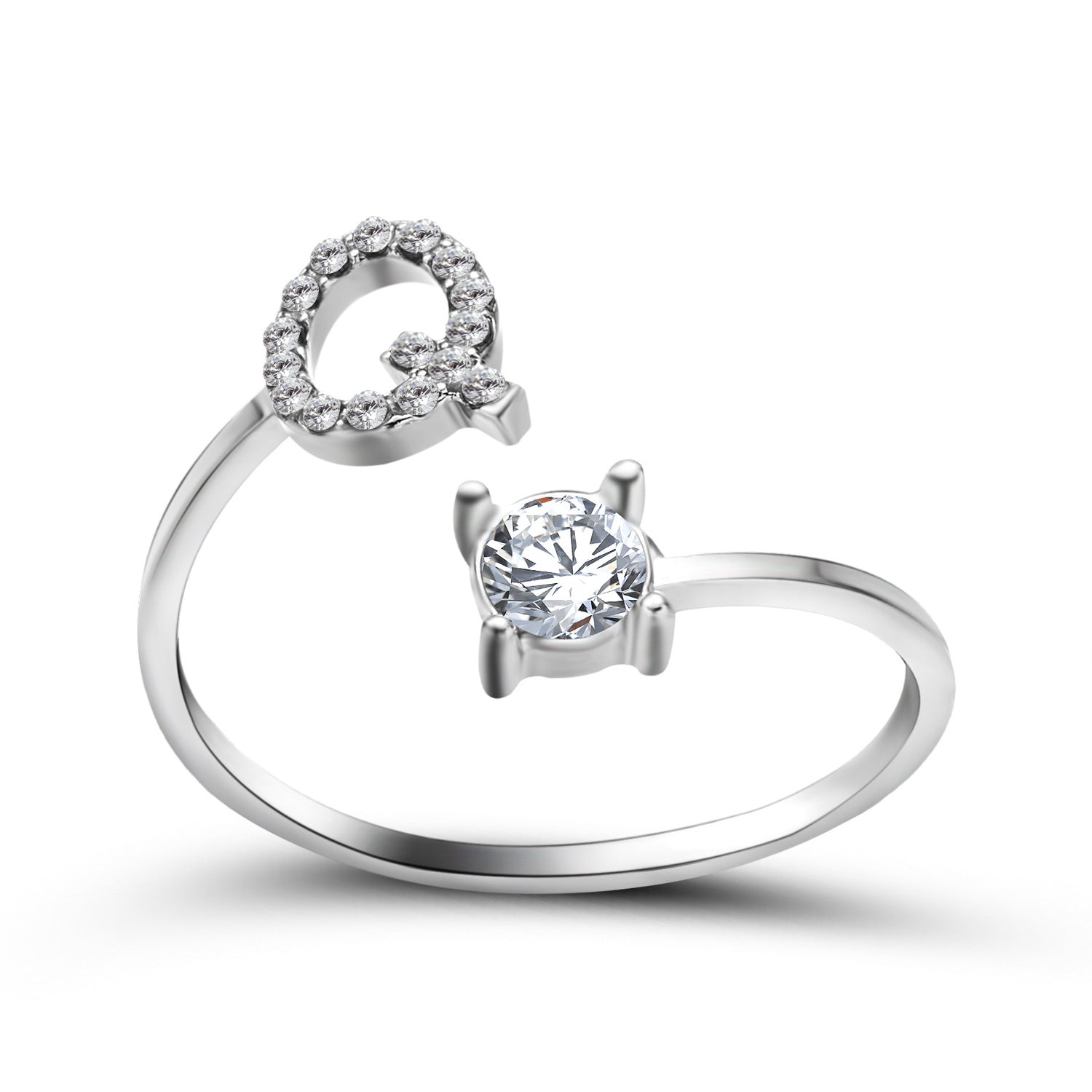 Personalized Diamond Initial Ring