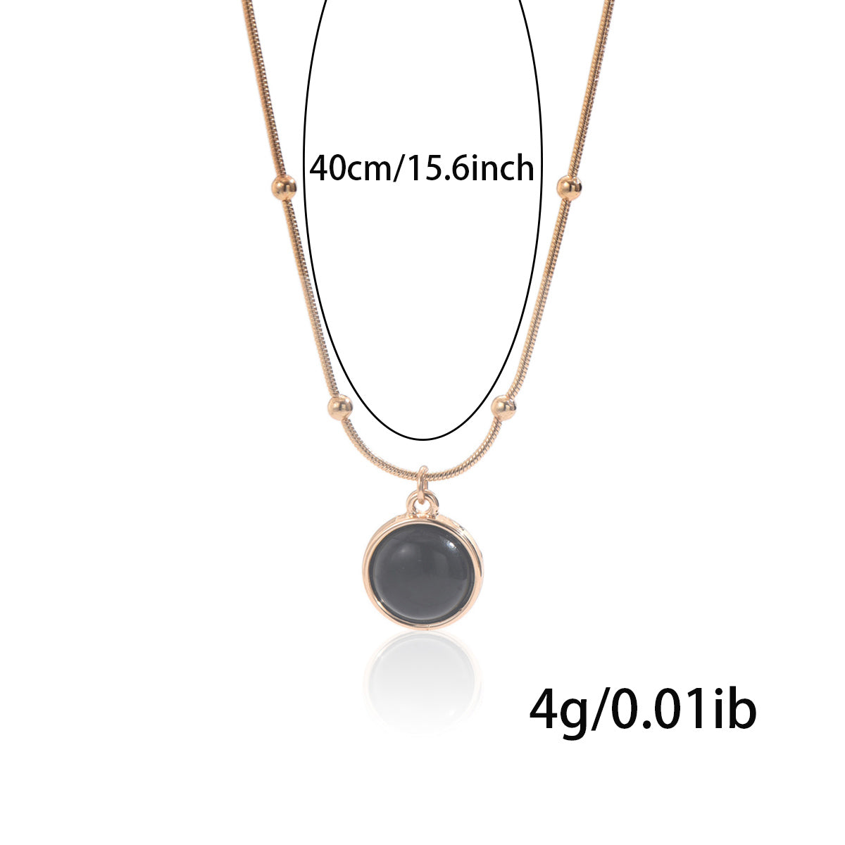 Minimal Pendant Necklace with Beaded Chain Detail