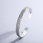 Engraved Open Cuff Bracelet with Flowing Pattern Detail