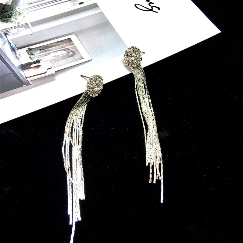 Crystal Tassel Drop Earrings