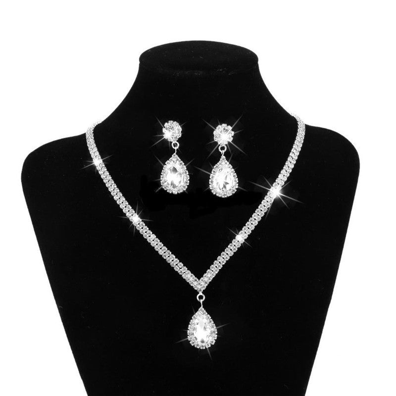 Crystal Teardrop Jewelry Set