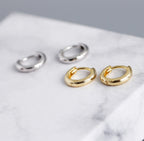 Classic Minimalist Gold Huggie Hoop Earrings