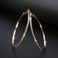 Elegant Crystal-Studded Hoop Earrings