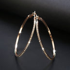 Elegant Crystal-Studded Hoop Earrings
