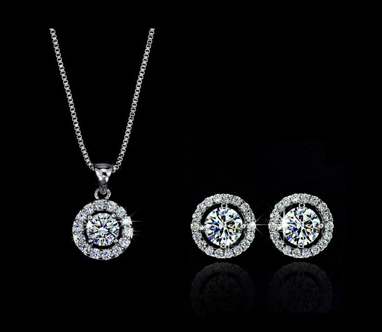 Crystal Halo Jewelry Set