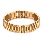 Solid Link Bracelet with Structured Contemporary Design