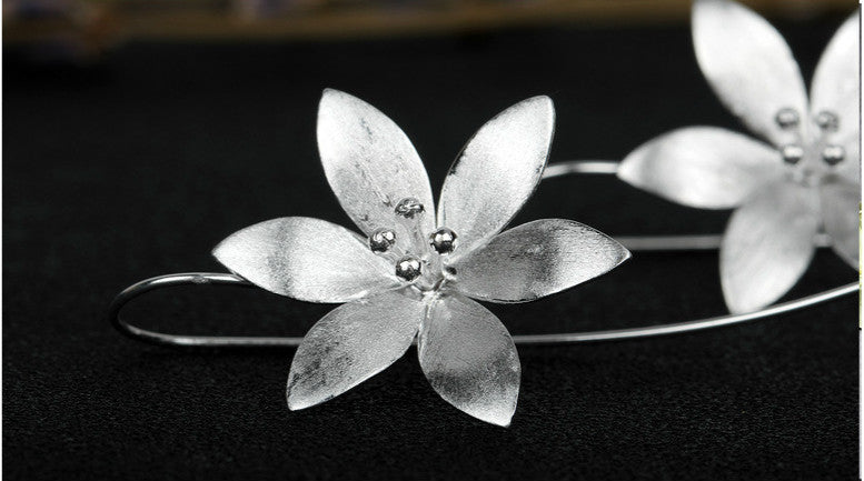 Elegant Silver Blossom Drop Earrings