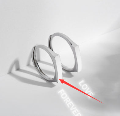 Minimalist Couple Rings Set – Faceted Promise Bands