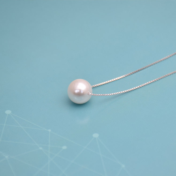 Minimalist Pearl Pendant Necklace – Classic Silver Chain Jewelry