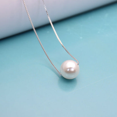 Minimalist Pearl Pendant Necklace – Classic Silver Chain Jewelry