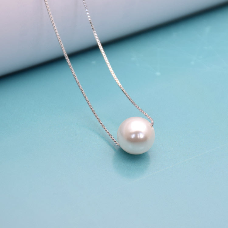 Minimalist Pearl Pendant Necklace – Classic Silver Chain Jewelry