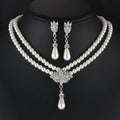 Elegant Bridal Pearl & Crystal Jewelry Set