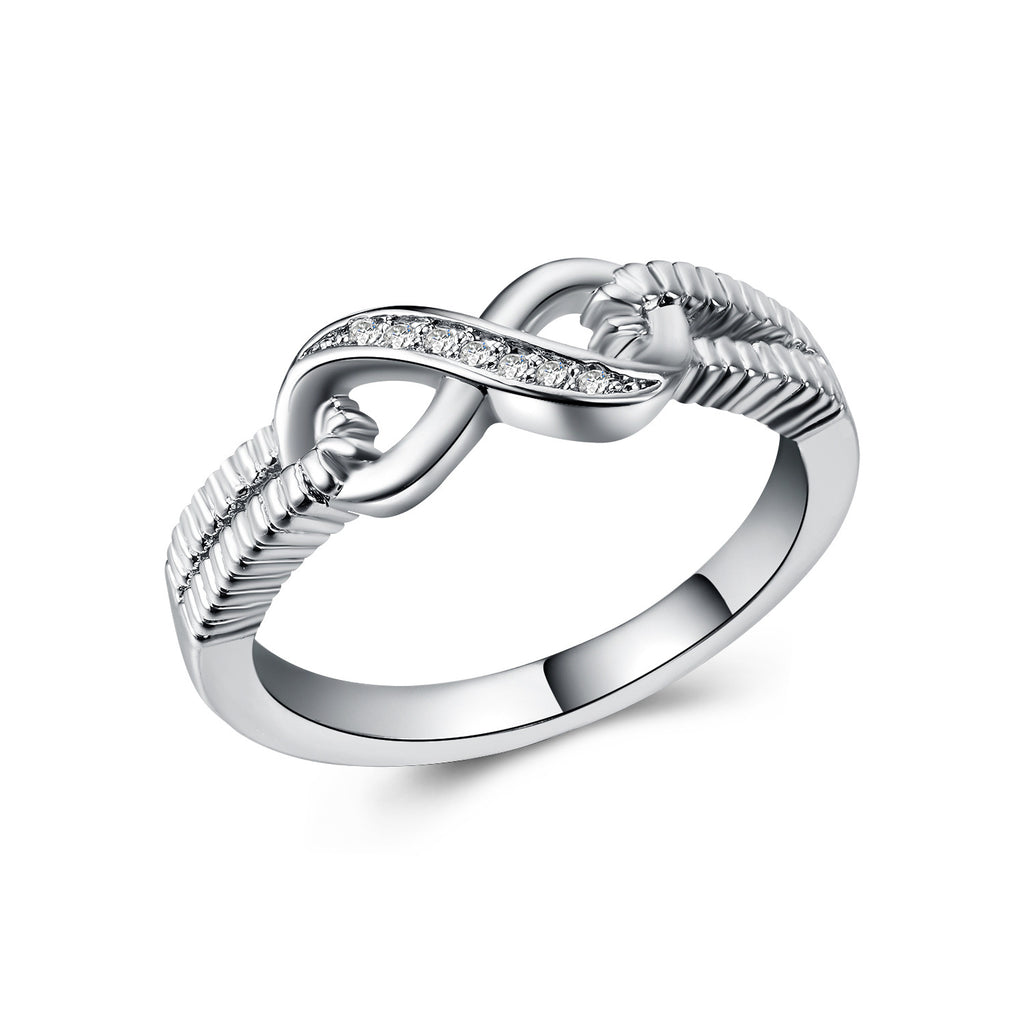 Infinity Knot Pavé Ring in Sterling Silver