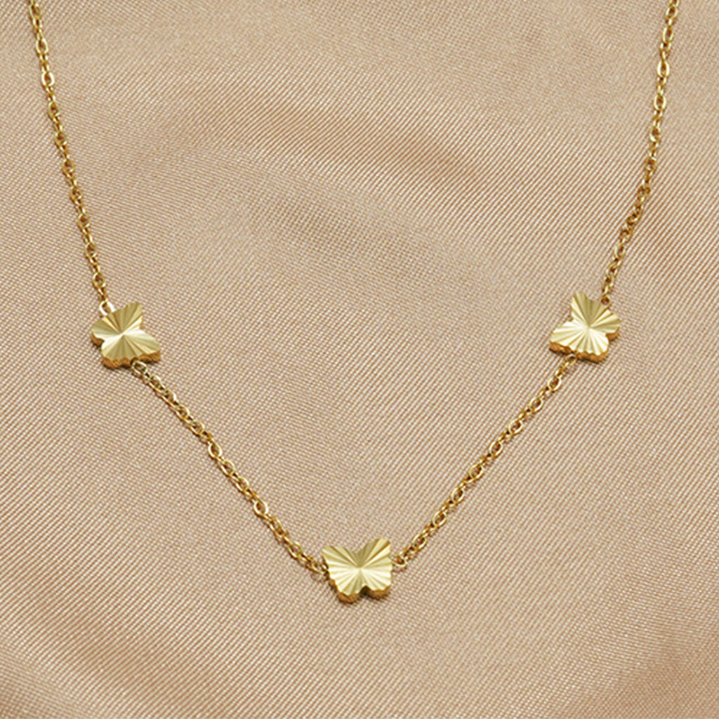 Butterfly Charm Necklace & Matching Stud Earrings