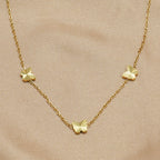 Butterfly Charm Necklace & Matching Stud Earrings