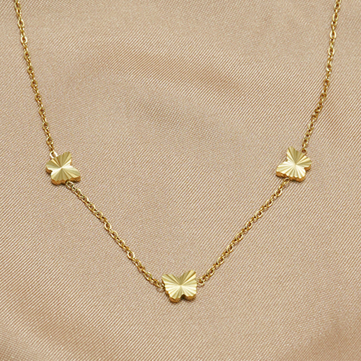 Butterfly Charm Necklace & Matching Stud Earrings