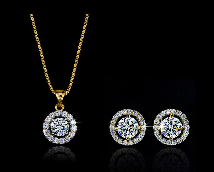 Crystal Halo Jewelry Set