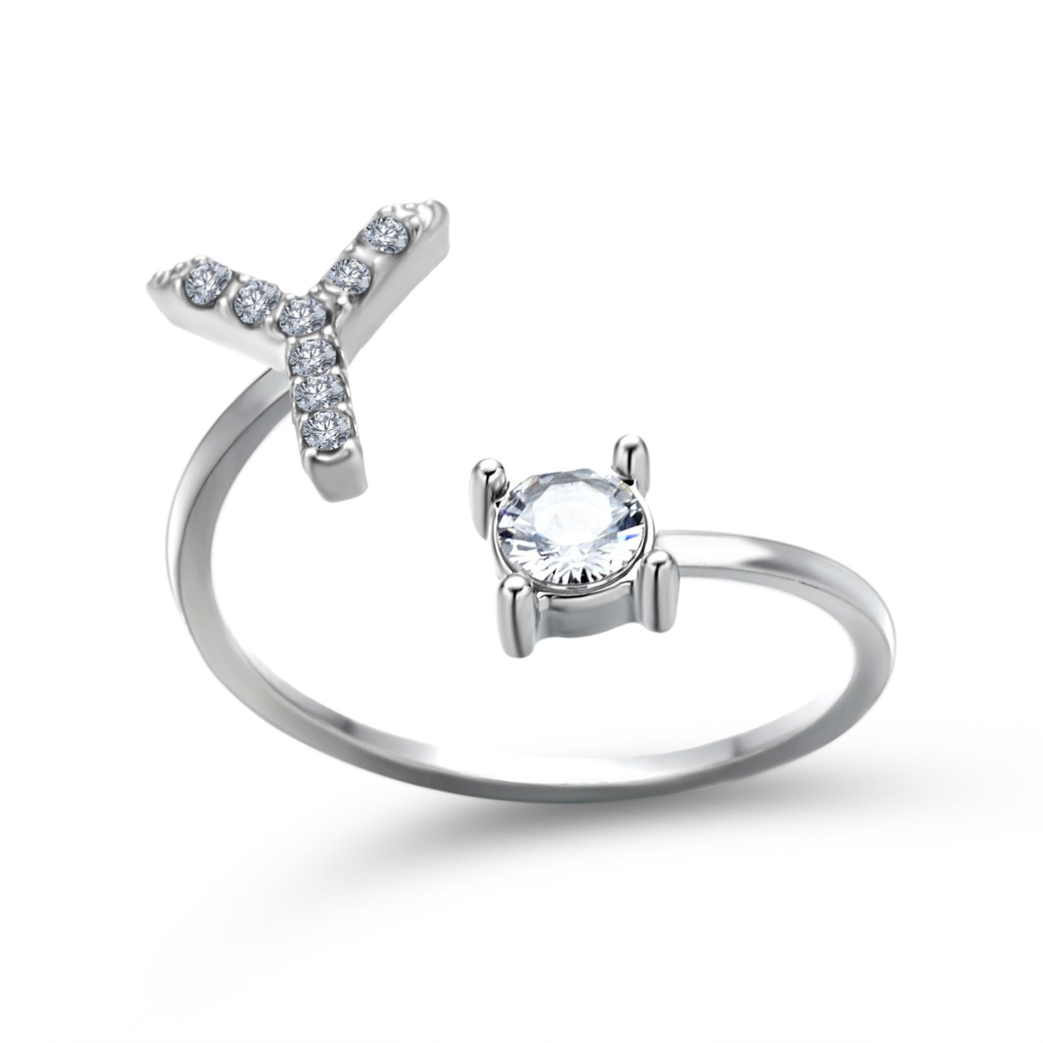 Personalized Diamond Initial Ring