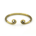 Scroll-End Open Cuff Bracelet with Artisan-Inspired Detail