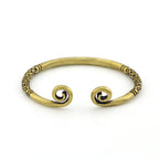 Scroll-End Open Cuff Bracelet with Artisan-Inspired Detail